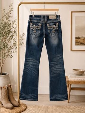 Rock Revival Ginger Easy Fit Jeans 28x30 Bootcut Thick Stitch Western Denim